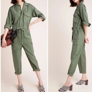 Surplus Citizen Of Humanity Small Nova Cotton Utility Pockets Green Jumpsuit EUC